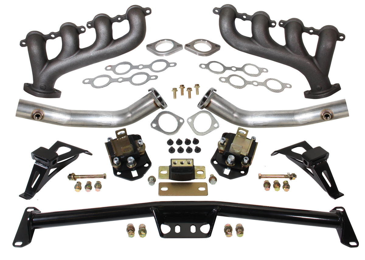 Chevy Truck LS Engine Install Kit W/Manifolds, 1963-72 Chevy 1/2 Ton