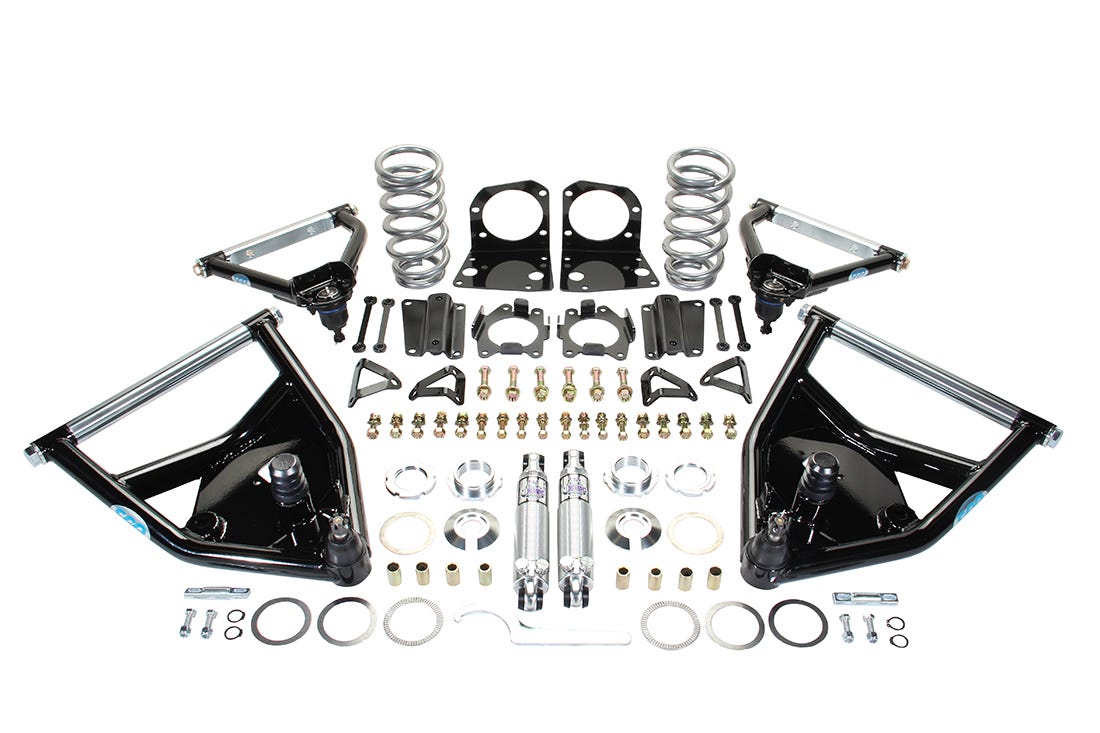 Front Coilover Conversion Kit w/ Upper and Lower Arms, 1963-70 Chevy 1/2 Ton
