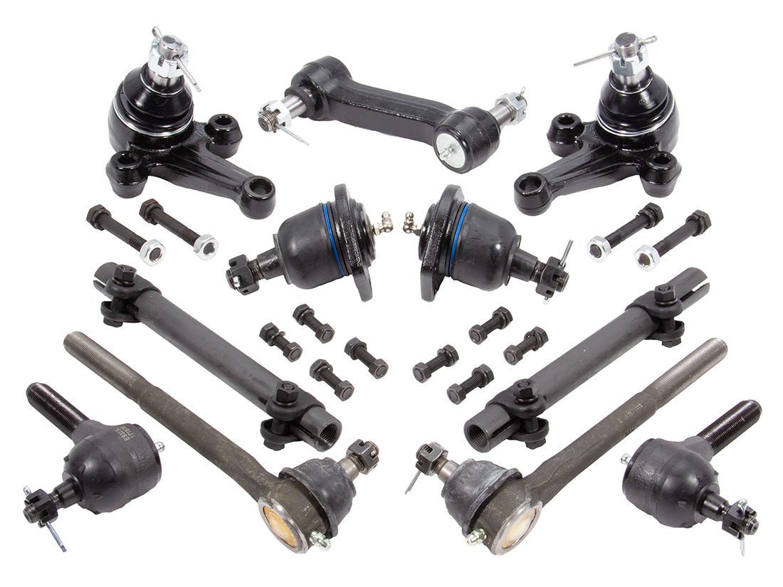 Complete Front End Rebuild Kit for 1960-1962 Chevy 1/2 Ton Truck, Poly, New Ball Joints