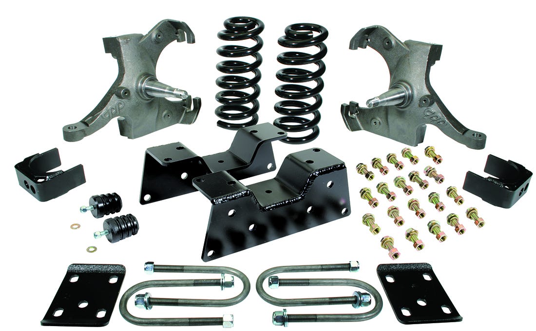 Deluxe C10 Lowering Kit W/Spindles - 2" Front, 6" Flip Kit/C-Notch, 2.5" Drop Spindle