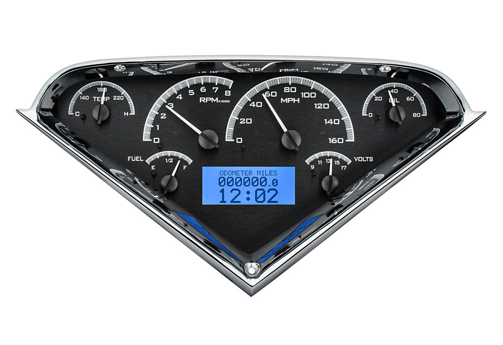 55-59 Chevy Truck VHX Cluster - Black Alloy Blue