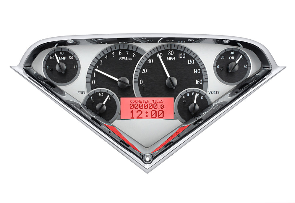 55-59 Chevy Truck VHX Cluster - Silver Alloy Red