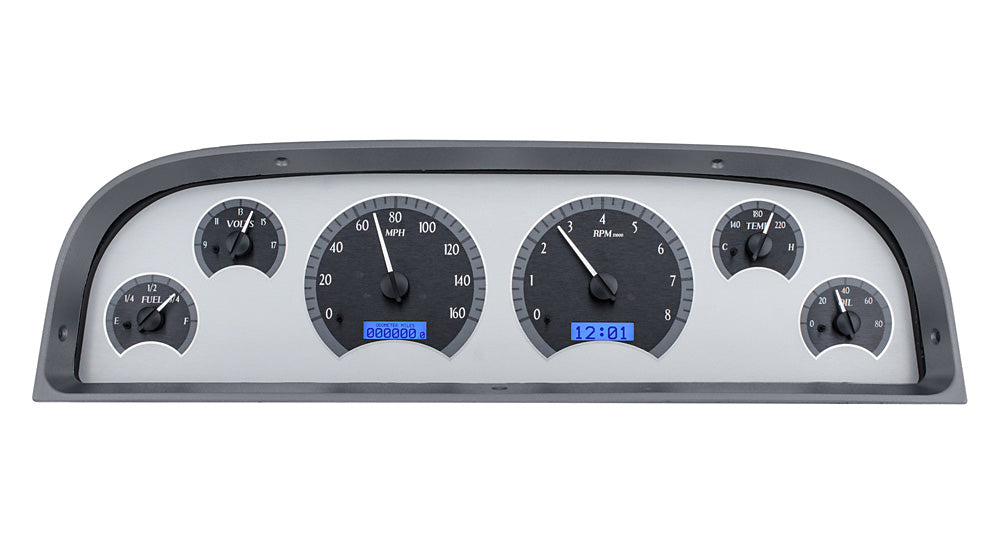 60-63 Chevy Truck VHX Cluster - Silver Alloy Blue