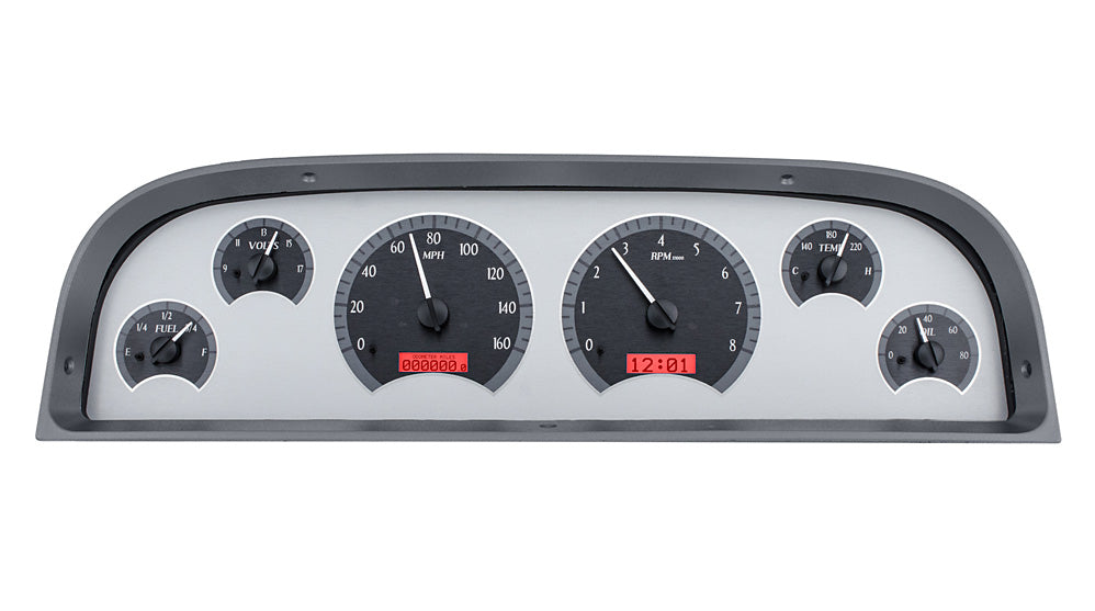 60-63 Chevy Truck VHX Cluster - Silver Alloy Red