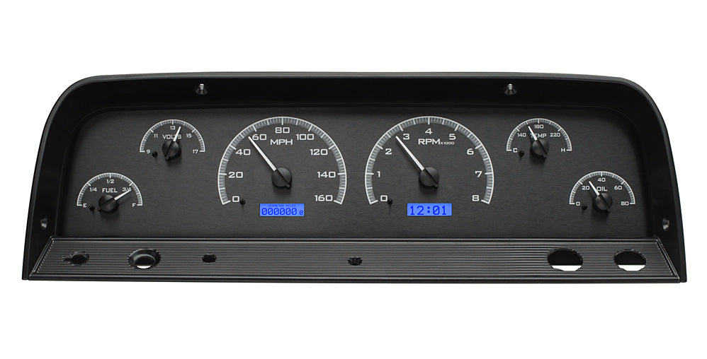 64-66 Chevy Truck VHX Cluster - Black Alloy Blue