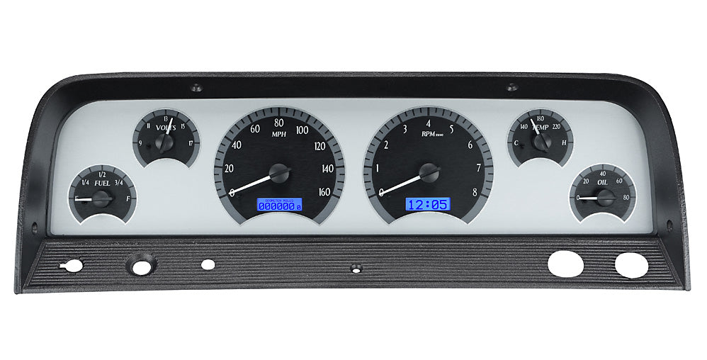 64-66 Chevy Truck VHX Cluster - Silver Alloy Blue