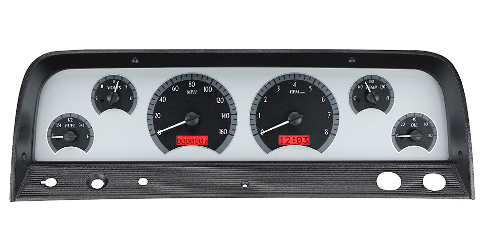64-66 Chevy Truck VHX Cluster - Silver Alloy Red