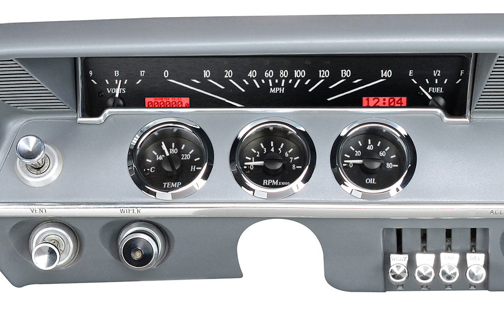 61-62 Impala VHX Cluster - Black Alloy Red