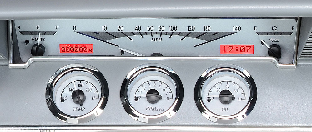 61-62 Impala VHX Cluster - Silver Alloy Red