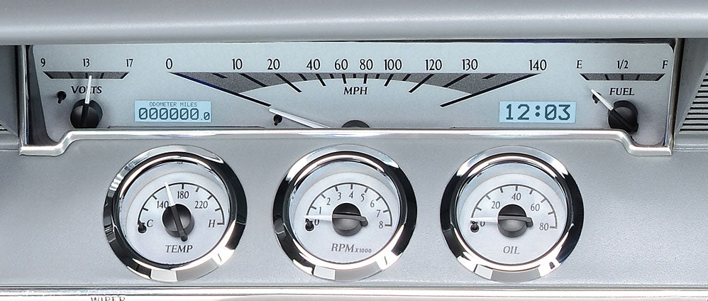 61-62 Impala VHX Cluster - Silver Alloy White