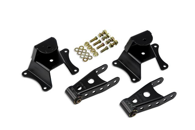 Belltech 73-87 4" Drop Leaf Spring Shackle & Hanger Kit (Front Hanger/Rear Shackle)